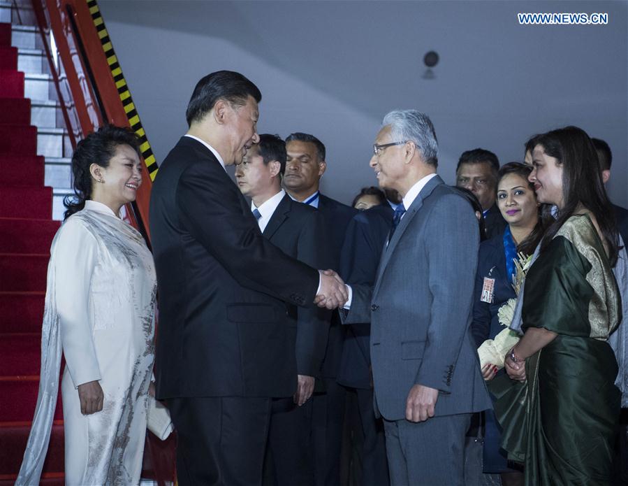 MAURITIUS-PORT LOUIS-CHINA-XI JINPING-ARRIVAL 