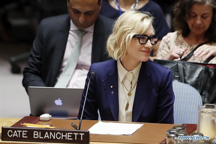 UN-SECURITY COUNCIL-MYANMAR-ROHINGYA CRISIS-CATE BLANCHETT