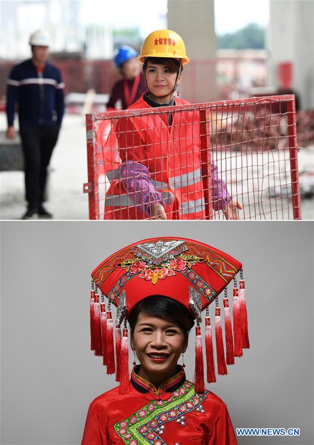 CHINA-NANNING-FEMALE CONSTRUCTION WORKERS-DRESS (CN)