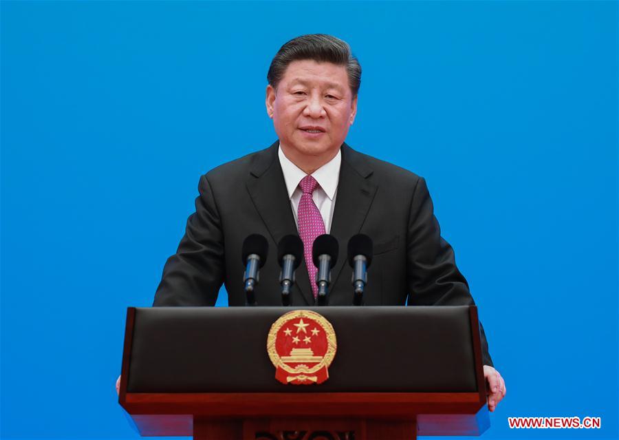 (BRF)CHINA-BEIJING-BELT AND ROAD FORUM-LEADERS' ROUNDTABLE-XI JINPING-PRESS CONFERENCE (CN)