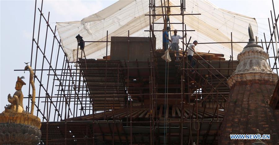 NEPAL-LALITPUR-PATAN DURBAR SQUARE-RECONSTRUCTION