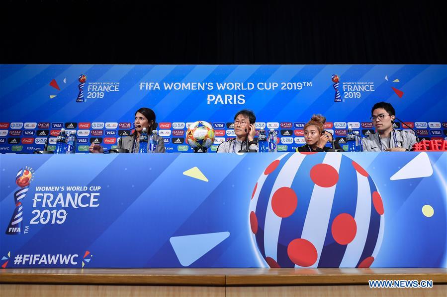 (SP)FRANCE-PARIS-2019 FIFA WOMEN'S WORLD CUP-PRESS CONFERENCE-SOUTH KOREA