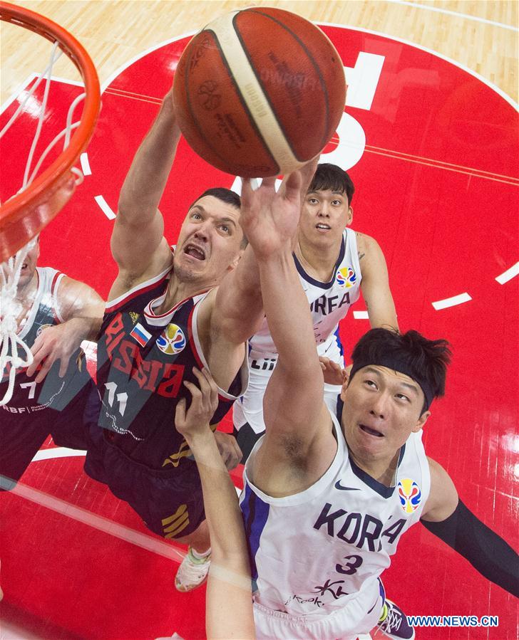 (SP)CHINA-WUHAN-BASKETBALL-FIBA WORLD CUP-GROUP B-KOR VS RUS (CN)