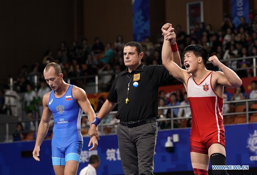 (SP)CHINA-WUHAN-7TH MILITARY WORLD GAMES-WRESTLING