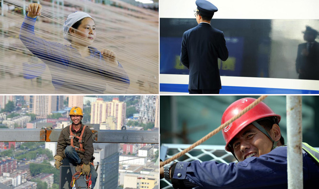 People stick to posts on Int'l Workers' Day across China