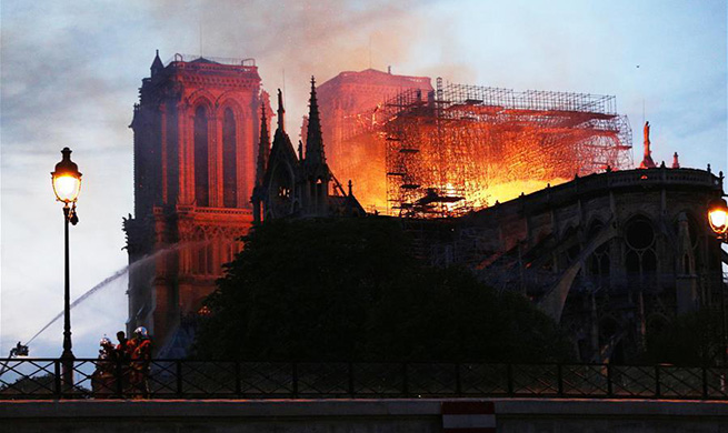 "Terrible" fire breaks out at Notre Dame Cathedral in Paris